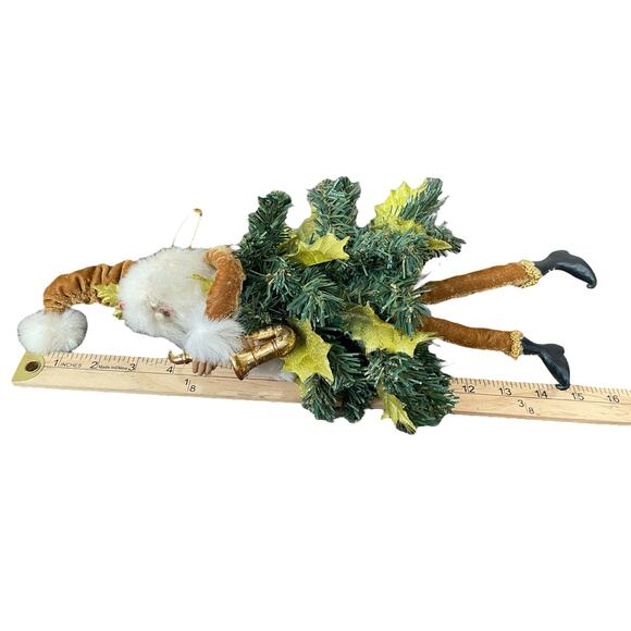 Department 56 Whimsical Christmas Tree Santa Claus Woodsy Elf Saxophone Rare 14" - Picture 14 of 14